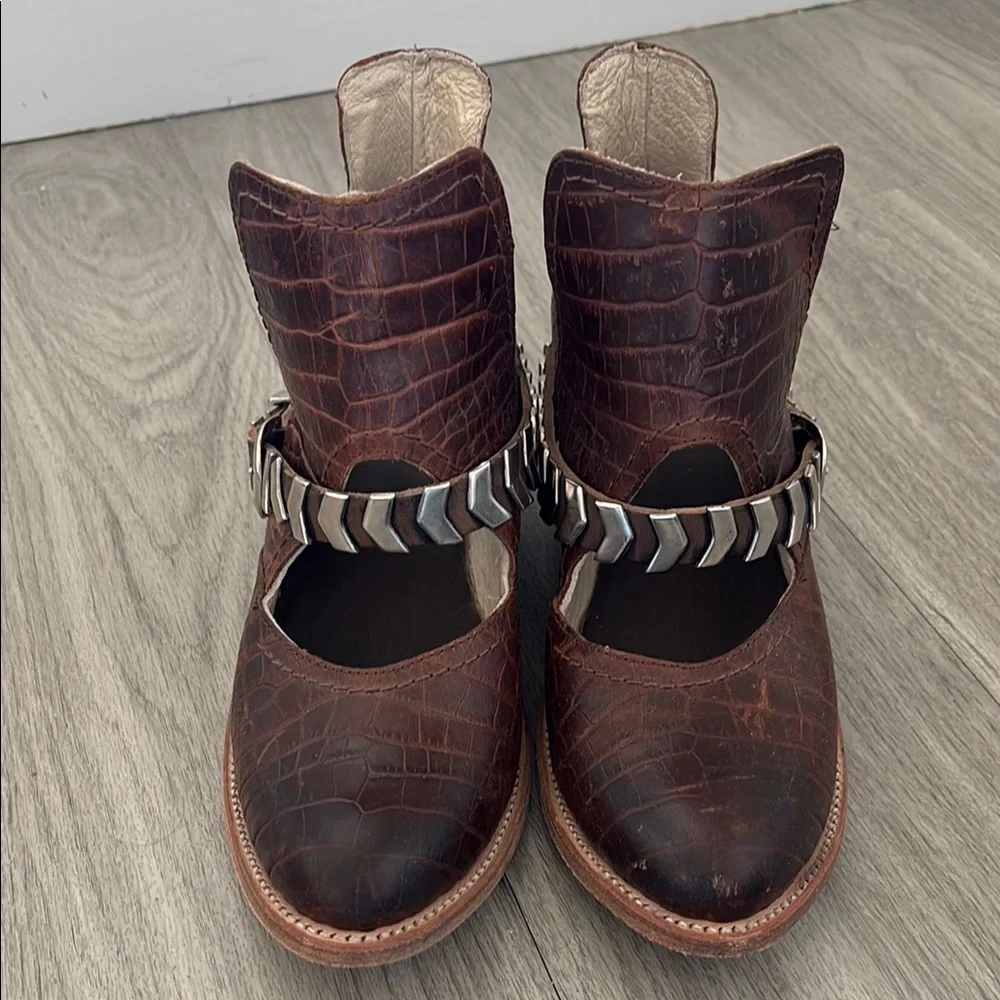 Freebird by Steven - Blade Brown Croc Booties - Picture 2 of 8